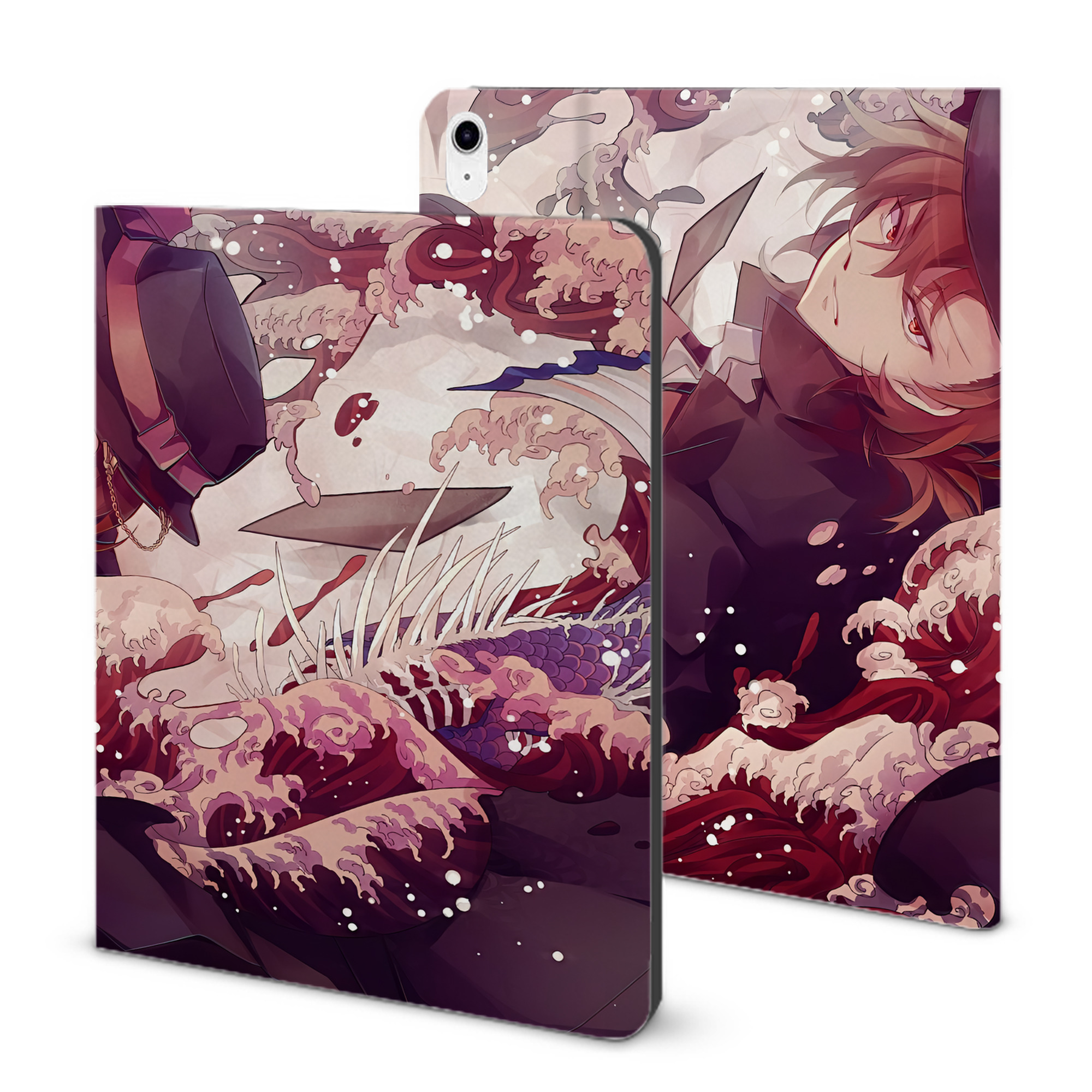 （画像用） 文豪ストレイドッグス Bungo Stray Dogs IPad ケース ブック型 PUレザー TPU 耐衝撃 軽量 薄型 ペン収納なし 全面保護 IPad 各モデル対応